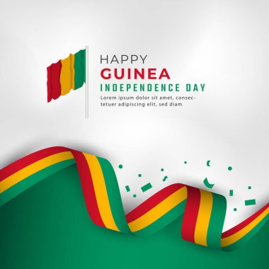 Happy Guinea Independence Day Celebration Vector Design Illustration. Template for Poster, Banner, Advertising, Greeting Card or Print Design Element clipart