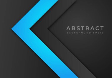 Soyut Mavi Ok Koyu Gri Gölge Çizgisi Boş Alan Tasarımı Modern Geleceğsel Geometrik Üstüste bindirme Kağıt Kesme Biçimi