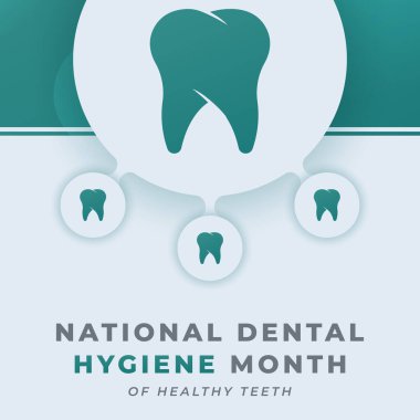 Ulusal Diş Sağlığı Ayı Kutlama Vektör Tasarımı Arkaplan, Poster, Afiş, Reklam, Tebrik Kartı