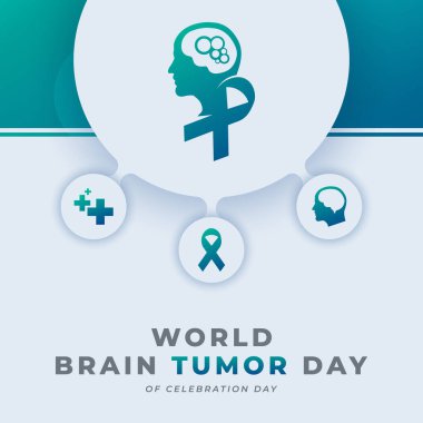 Dünya Beyin Tümörü Günü Kutlama Vektör Tasarımı Arkaplan, Poster, Bayrak, Reklam Kartı, Kutlama Kartı