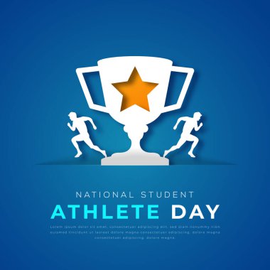 Ulusal Öğrenci - Spor Günü Kağıt kesim stili Vector Tasarım Arkaplan, Poster, Bayrak, Reklam Kartı, Tebrik Kartı