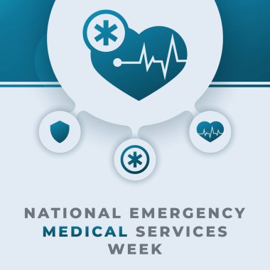 Happy National Emergency Medical Services Week Celebration Vector Design Illustration for Background, Poster, Banner, Advertising, Greeting Card clipart