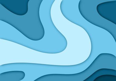 Modern 3D Kağıt Kesme Sanatı Şablonu Uçan, Bayrak, Sunum ve Poster için Soyut Eğri Şekiller Arkaplanı