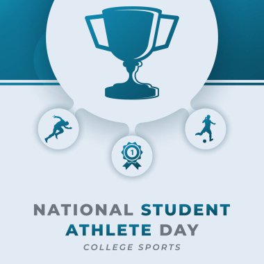 Mutlu Ulusal Öğrenciler - Atletizm Günü Nisan Kutlama Vektör Tasarımı Çizimi. Arkaplan, Poster, Sancak, Reklam, Tebrik Kartı veya Yazdırma Elemanı Şablonu