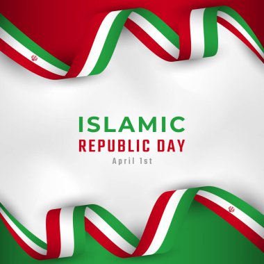 Happy Iran Islamic Republic Day April 1st Celebration Vector Design Illustration. Template for Poster, Banner, Advertising, Greeting Card or Print Design Element clipart