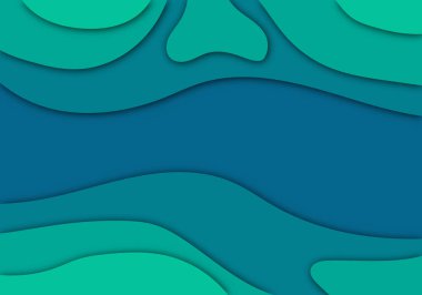 Modern 3D Kağıt Kesme Sanatı Şablonu Uçan, Bayrak, Sunum ve Poster için Soyut Eğri Şekiller Arkaplanı