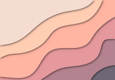 Modern 3D Kağıt Kesme Sanatı Şablonu Uçan, Bayrak, Sunum ve Poster için Soyut Eğri Şekiller Arkaplanı