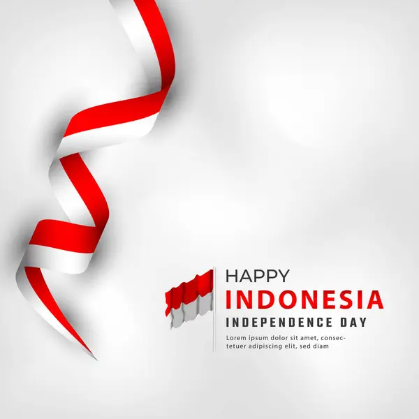 stock vector Happy Indonesia Independence Day 17 August Celebration Vector Design Illustration. Template for Poster, Banner, Advertising, Greeting Card or Print Design Element