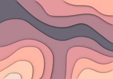 Modern 3D Kağıt Kesme Sanatı Şablonu Uçan, Bayrak, Sunum ve Poster için Soyut Eğri Şekiller Arkaplanı