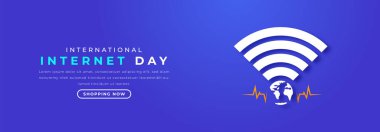 Uluslararası İnternet Günü Kağıdı, Arkaplan, Poster, Bayrak, Reklamcılık, Tebrik Kartı için Stil Vektör Tasarımı İllüstrasyonunu kesti