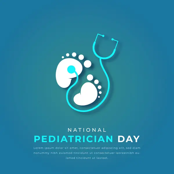National Pediatr Day Paper Střih Styl Vektorový Design Ilustrace Pro Vektorová Grafika