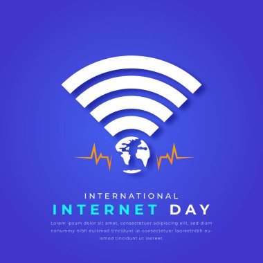 Uluslararası İnternet Günü Kağıdı, Arkaplan, Poster, Bayrak, Reklamcılık, Tebrik Kartı için Stil Vektör Tasarımı İllüstrasyonunu kesti