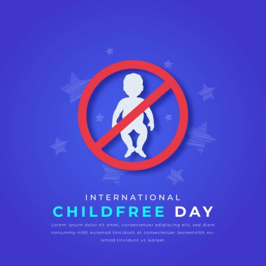 International Childfree Paper kesim stili Vektör Tasarım Arkaplan, Poster, Banner, Reklamcılık, Tebrik Kartı