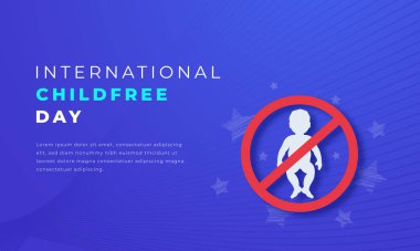 International Childfree Paper kesim stili Vektör Tasarım Arkaplan, Poster, Banner, Reklamcılık, Tebrik Kartı