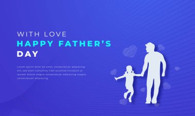 Mutlu Babalar Günü Kağıt kesimi stil Vektör Tasarımı Arkaplan, Poster, Bayrak, Reklamcılık, Tebrik Kartı