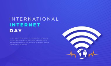 Uluslararası İnternet Günü Kağıdı, Arkaplan, Poster, Bayrak, Reklamcılık, Tebrik Kartı için Stil Vektör Tasarımı İllüstrasyonunu kesti