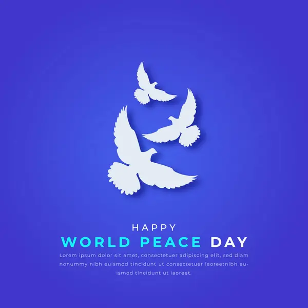 Παγκόσμια Ημέρα Ειρήνης Χαρτί Περικοπή Στυλ Διάνυσμα Σχεδιασμός Εικονογράφηση Για Διάνυσμα Αρχείου