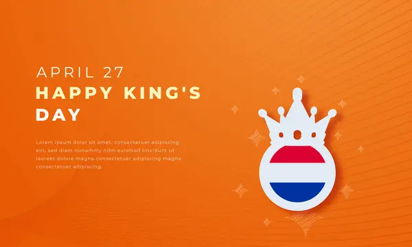 Happy King Day Paper Cut Style Διάνυσμα Σχεδιασμός Εικονογράφηση Για Royalty Free Διανύσματα Αρχείου