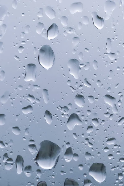 Regendruppels Het Raam Water Dat Het Glas Valt Natuurlijke Achtergrond — Stockfoto
