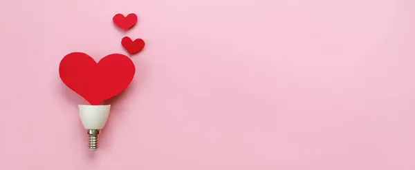 Bannière Idée Romantique Créative Concept Amour Soins Pour Les Valentines — Photo