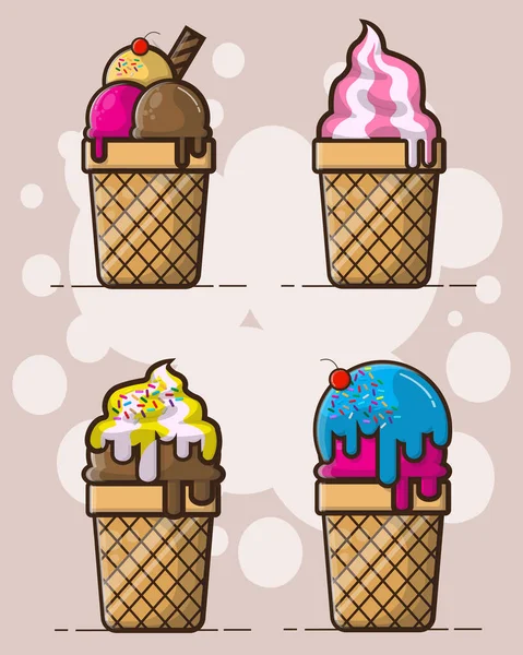 Illustration Vector Graphic Ice Cream Perfect Food Animation Illustration Carton — Stock Vector