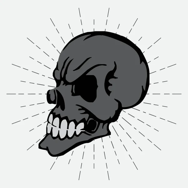 Cráneo Sunburst Ilustración Vector Diseño Sobre Fondo Blanco — Archivo Imágenes Vectoriales