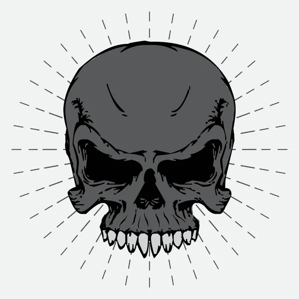 Skull Illustration Vector Design Sunburst Background — Stock Vector