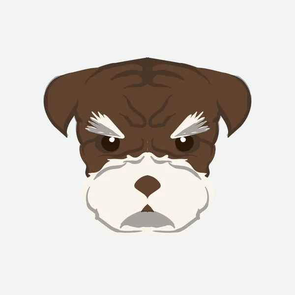 Gambar Vektor Kepala Anjing Lucu - Stok Vektor