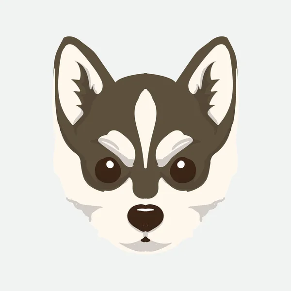 頭の犬のロゴベクトルイラスト 手描きの犬の繁殖頭 — ストックベクタ