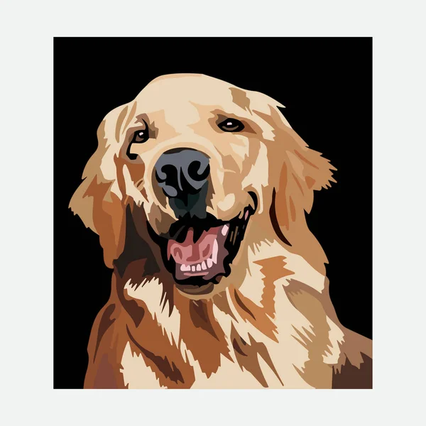 Ilustrasi Vektor Kepala Golden Retriever Gambar Vektor Anjing Lucu - Stok Vektor