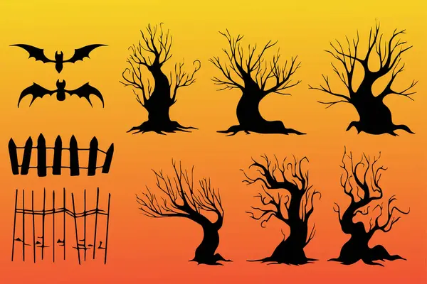 Joyeux Événement Halloween Modèle Vectoriel Bannière Plate Halloween Templatescary Fond — Image vectorielle