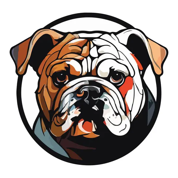 Amerikan Bulldog Düz Simgesi İzole, Bulldog vektör çizimi