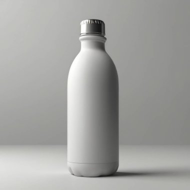 İzole edilmiş beyaz arka planda şişe modeli, 3 boyutlu illüstrasyon