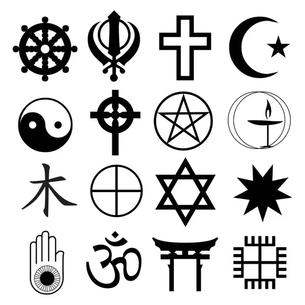 stock vector Religion icons symbol set. Simple set of religion vector icons for web design on white background