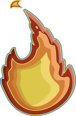 Ateş işareti. Beyaz arkaplanda ateş ikonu izole edildi. Vektör illüstrasyonu