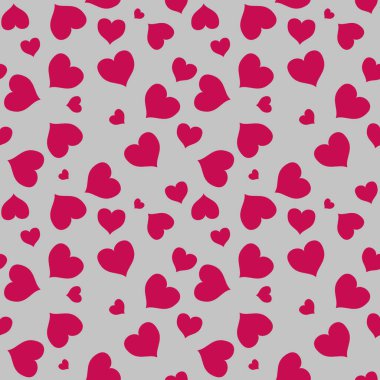 Pembe kalpleri olan kusursuz bir desen. Vektör çizimi. Güzel bir gün. Sevgililer Günü.