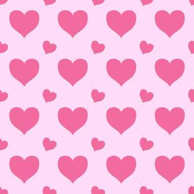 Pembe kalpleri olan kusursuz bir desen. Vektör çizimi. Güzel bir gün. Sevgililer Günü.