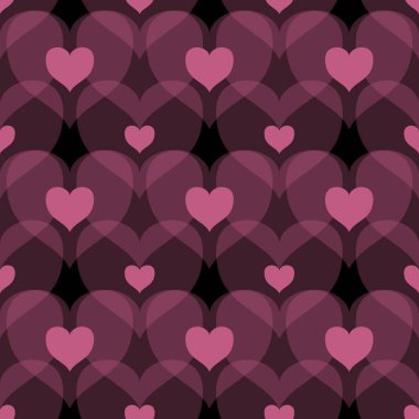 Pembe kalpleri olan kusursuz bir desen. Vektör çizimi. Güzel bir gün. Sevgililer Günü.