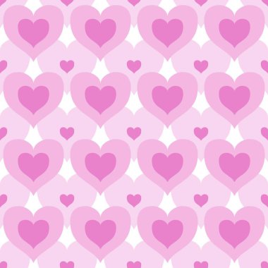 Pembe kalpleri olan kusursuz bir desen. Vektör çizimi. Güzel bir gün. Sevgililer Günü.