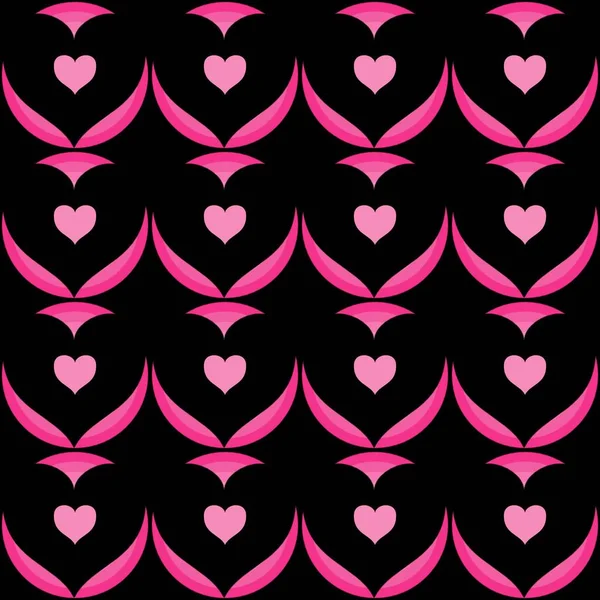 Patrón Sin Costuras Con Fondo Corazones Rosados Ilustración Vectorial Bonito —  Fotos de Stock