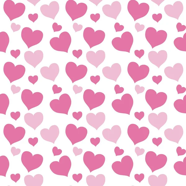 Płynny Wzór Różowym Tłem Serca Ilustracja Wektora Cudowny Dzień Walentynki — Zdjęcie stockowe