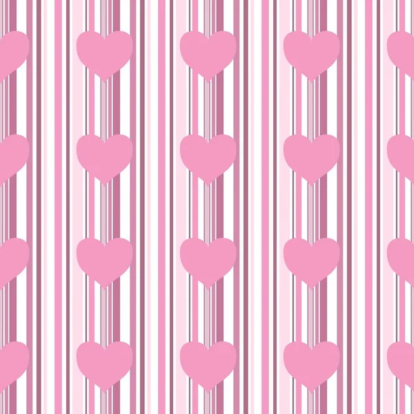 ピンクのハートを背景にしたシームレスなパターン ベクトルイラスト いい一日だった バレンタインデー — ストック写真