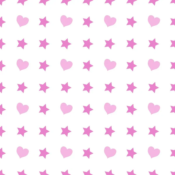 ピンクのハートを背景にしたシームレスなパターン ベクトルイラスト いい一日だった バレンタインデー — ストック写真