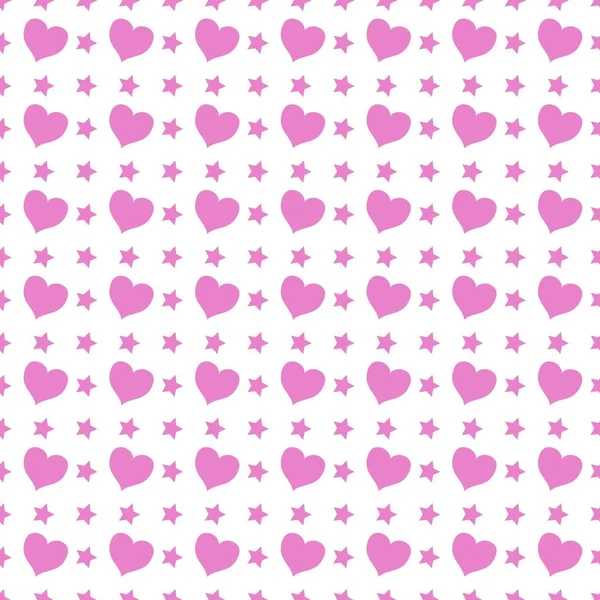 Απρόσκοπτη Μοτίβο Ροζ Καρδιές Φόντο Εικονογράφηση Διανύσματος Υπέροχη Μέρα Ημέρα — Φωτογραφία Αρχείου