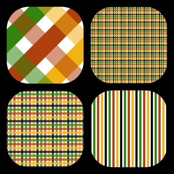 Set Colorful Tartan Plaid Seamless Patterns Circles Balls Vector Illustration — Stock Photo, Image