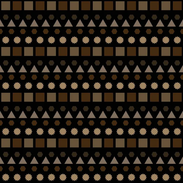 Bezproblémový Vektorový Vzorec Černé Hnědé Geometrické Pozadí Ručně Kreslenými Dekorativními — Stock fotografie