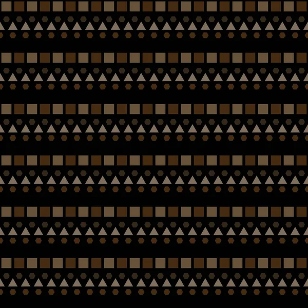 Płynny Wzorzec Wektora Czarno Brązowe Geometryczne Tło Ręcznie Rysowanymi Elementami — Zdjęcie stockowe