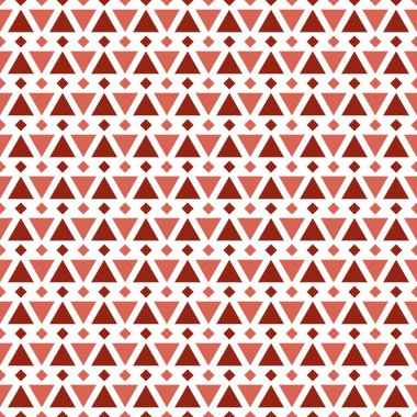 Kusursuz geometrik desen. Beyaz arkaplanda renkli üçgenler. Vektör illüstrasyonu.