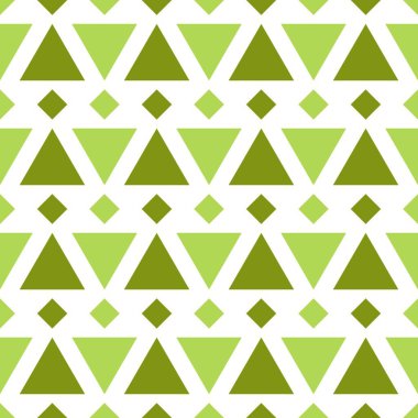 Kusursuz geometrik desen. Beyaz arkaplanda renkli üçgenler. Vektör illüstrasyonu.