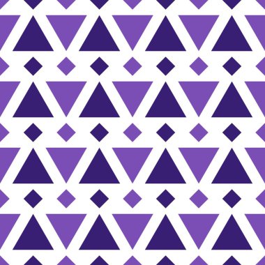 Kusursuz geometrik desen. Beyaz arkaplanda renkli üçgenler. Vektör illüstrasyonu.
